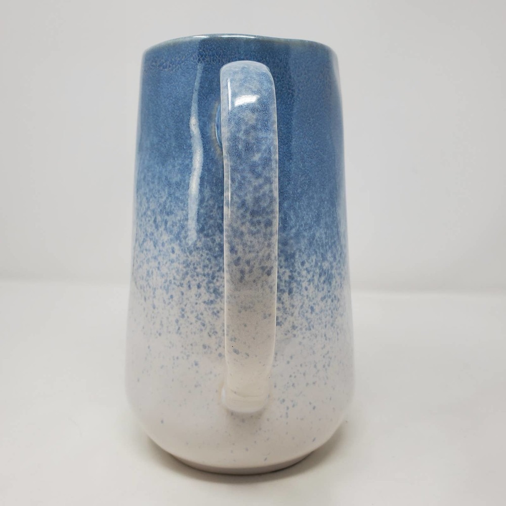 Natural Elements Blue Speckled Porcelain Glazed Pitcher Farmhouse Vase - Picture 3 of 8